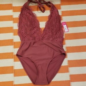 Free gift w/Purchase. NWT Mauve Pink.Sexy onepiece